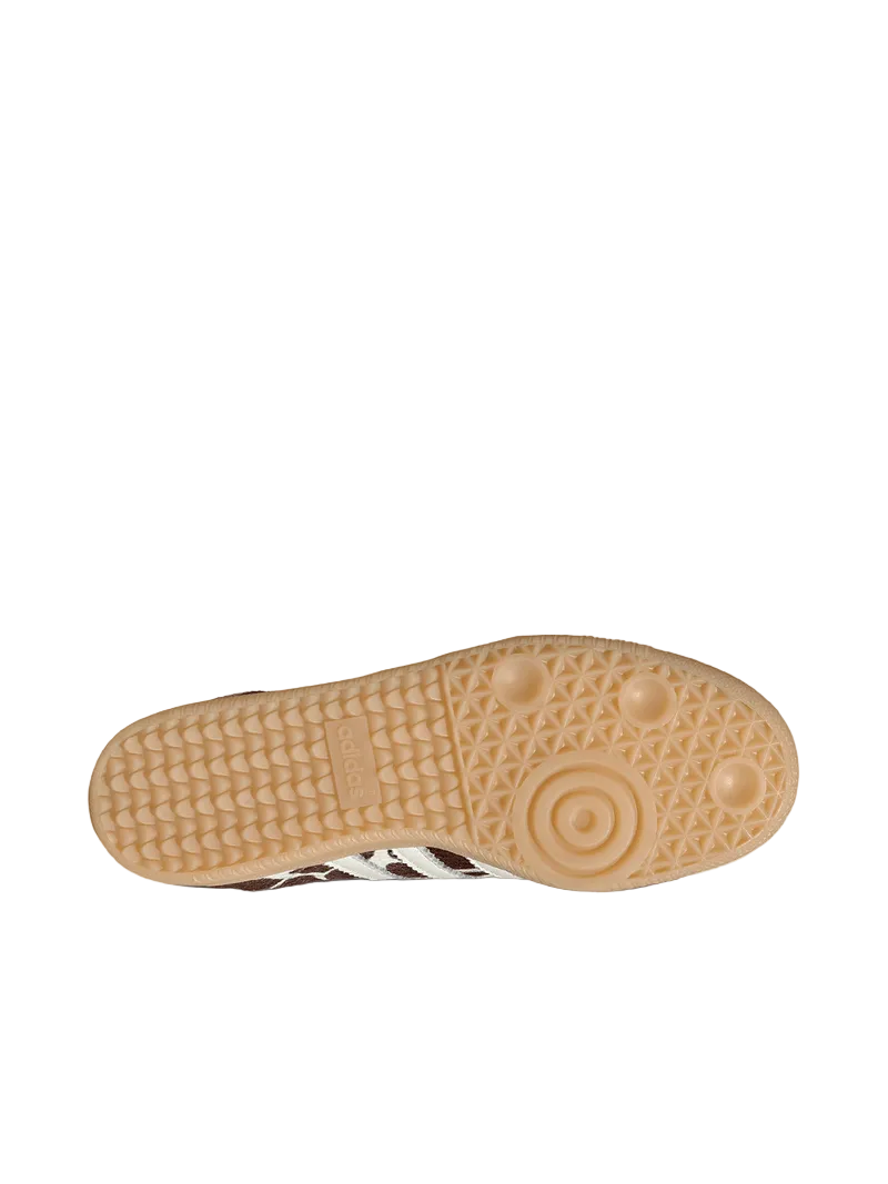 Close-up of a shoe sole with a textured pattern on a light gray background