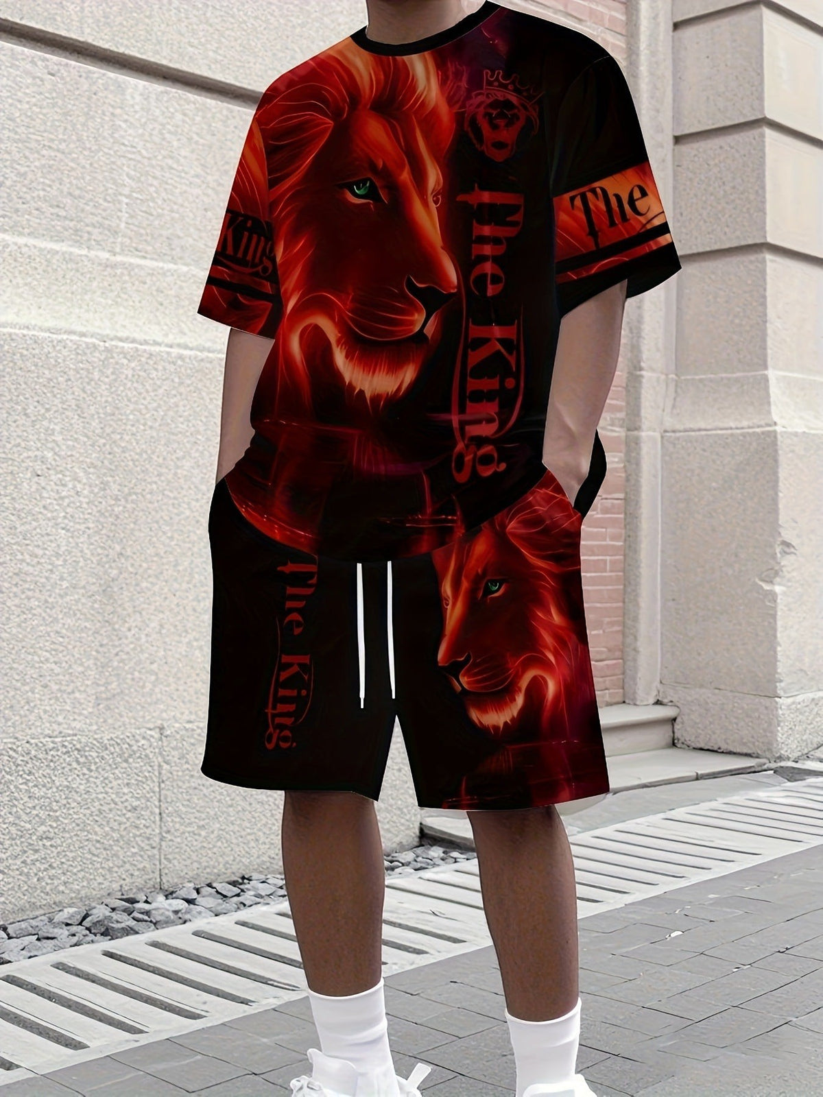 Men's Summer Jogging Suit Short Sleeve T-Shirt and Shorts Set