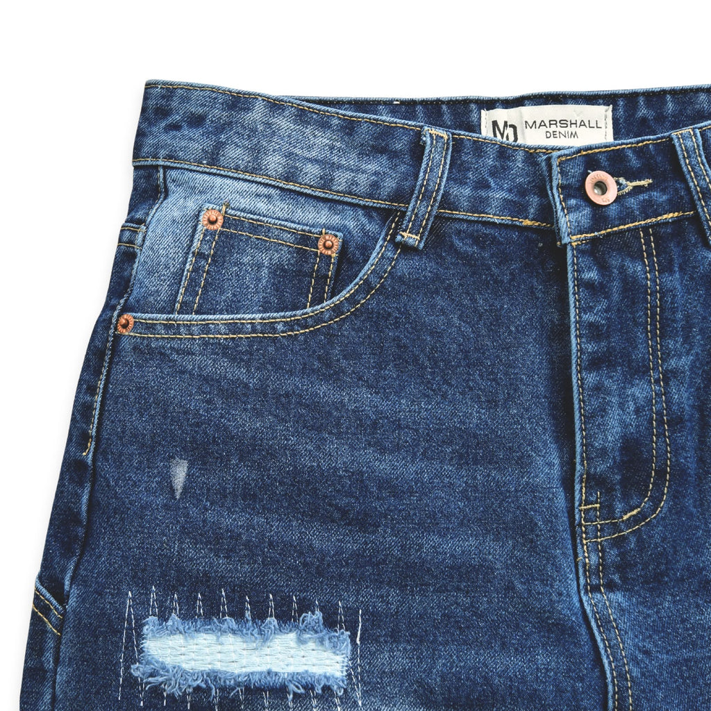 Men Unisex Short Denim Patchy Shorts
