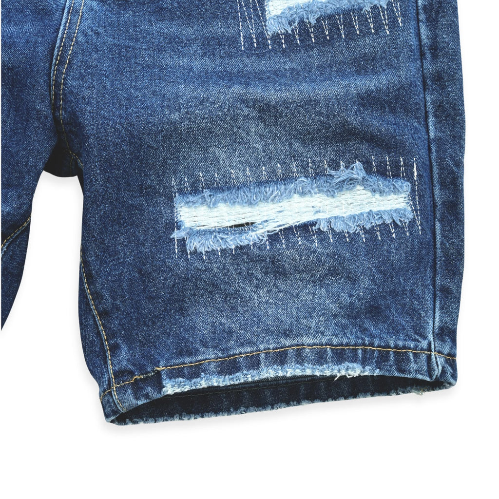Men Unisex Short Denim Patchy Shorts