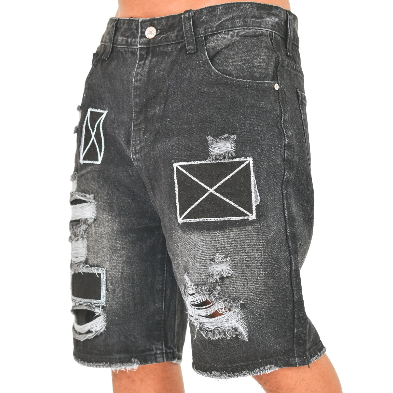 Men Distressed Denim Shorts