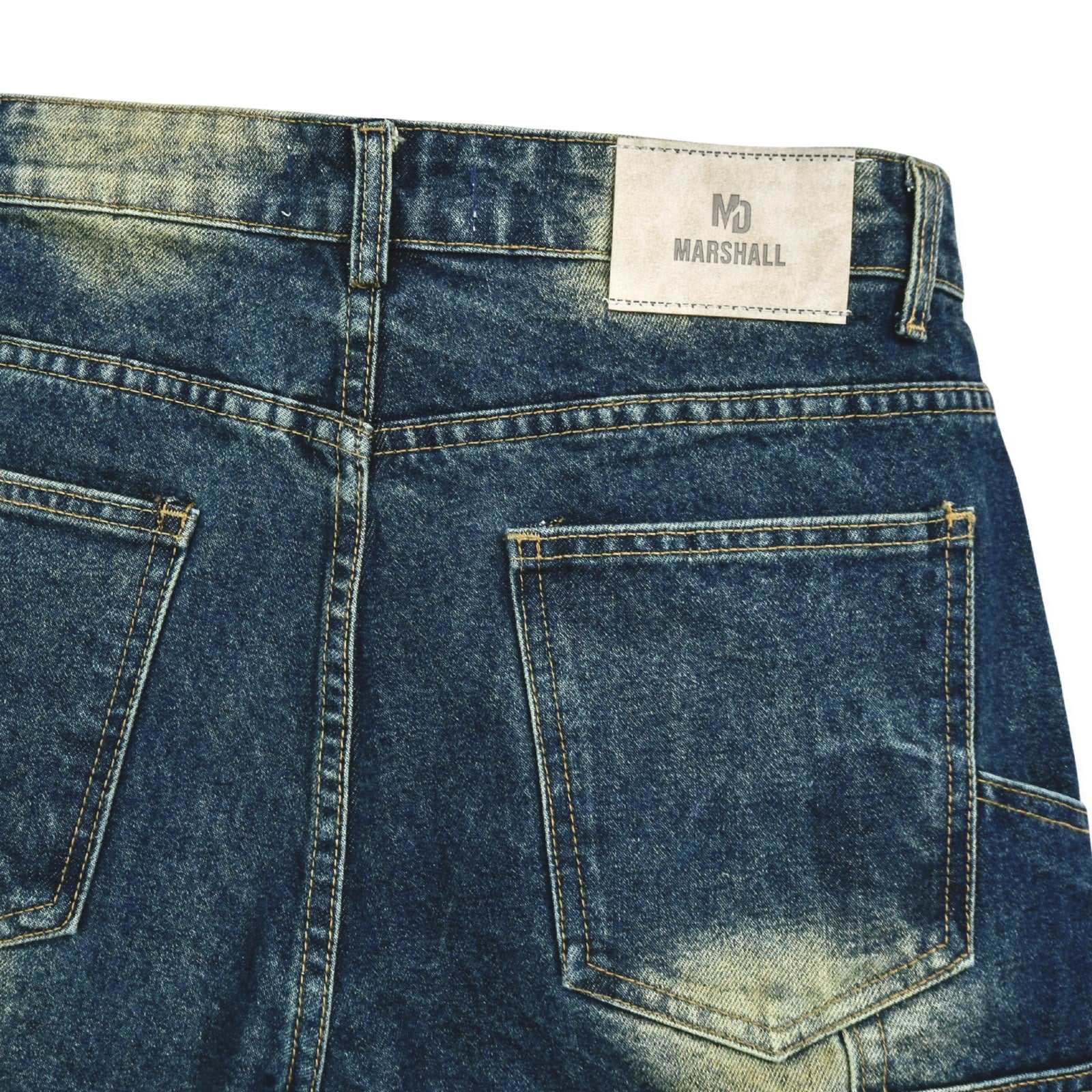 Men Distressed Baggy Patchy Denim Jeans