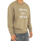 Men Unisex 'Never Say Never' Sweater