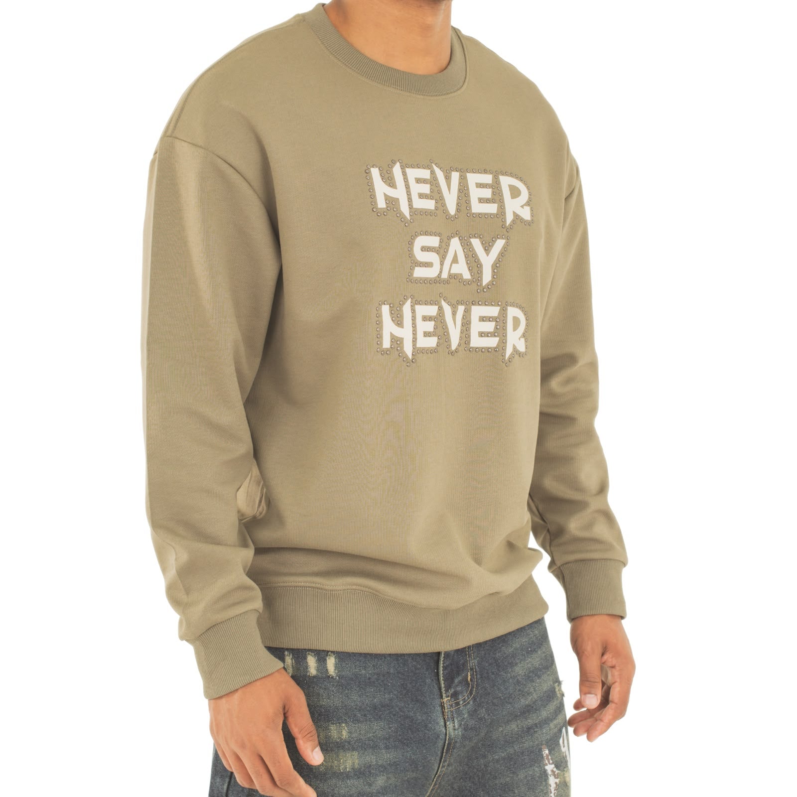 Men Unisex 'Never Say Never' Sweater