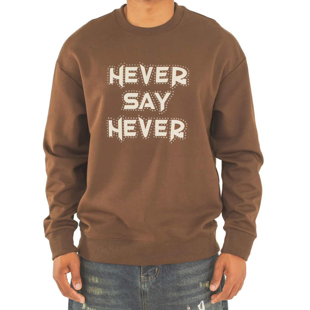 Men Unisex 'Never Say Never' Sweater