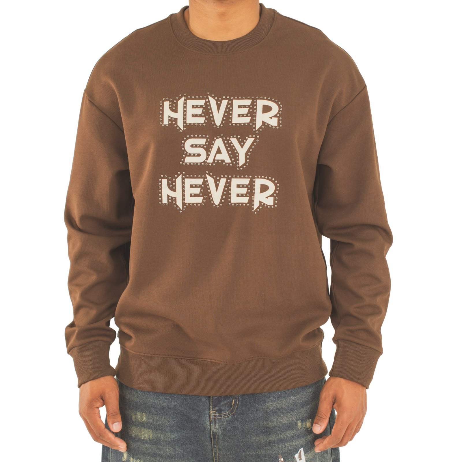 Men Unisex 'Never Say Never' Sweater