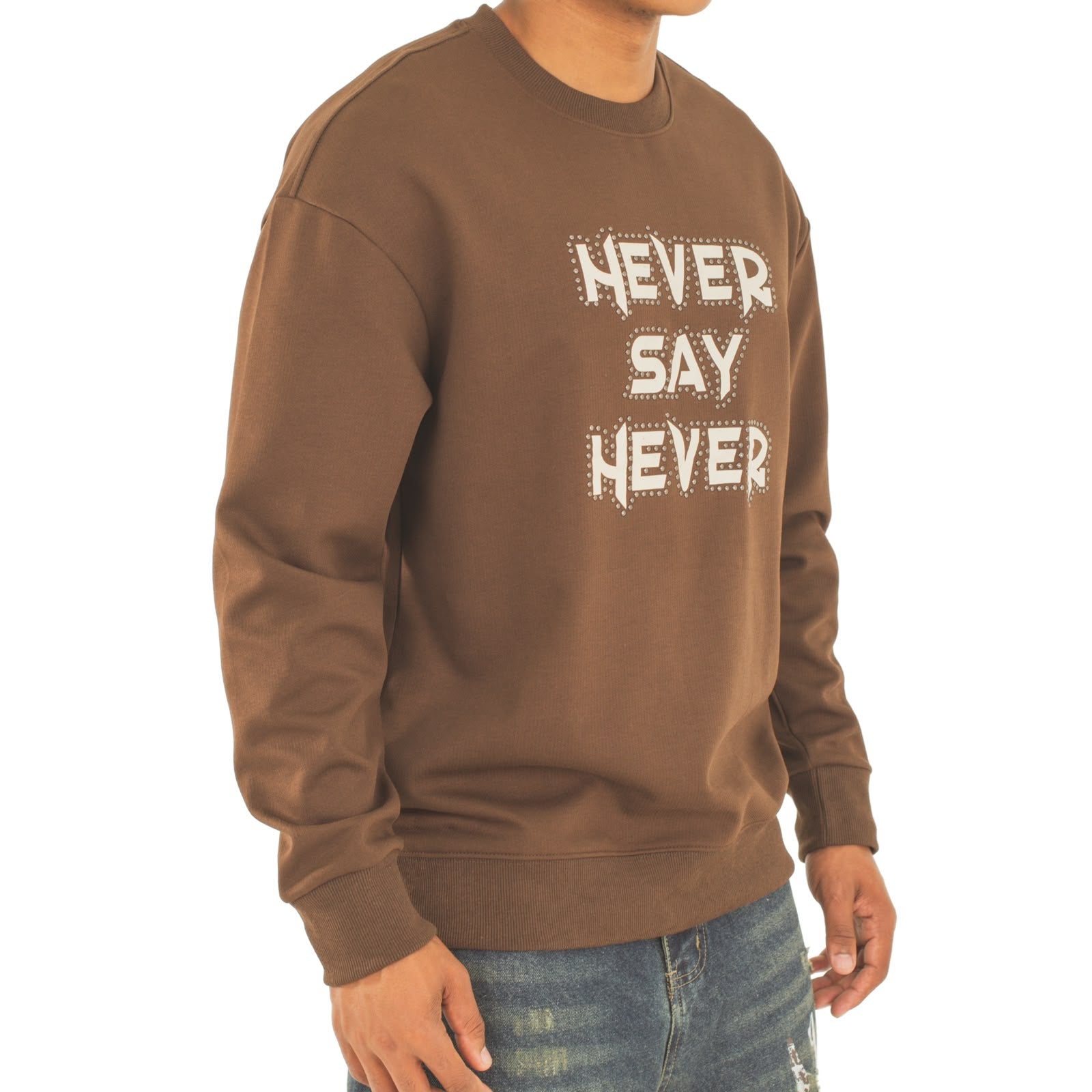 Men Unisex 'Never Say Never' Sweater