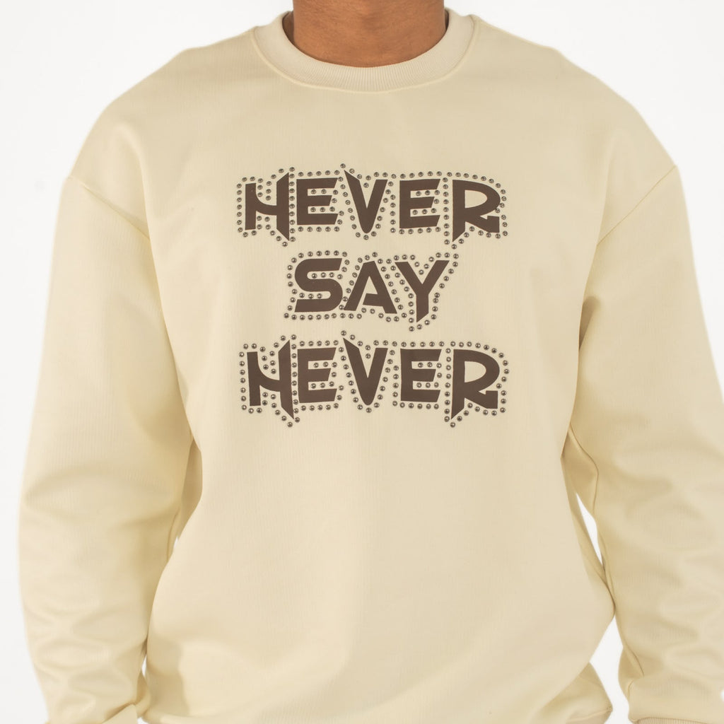 Men Unisex 'Never Say Never' Sweater