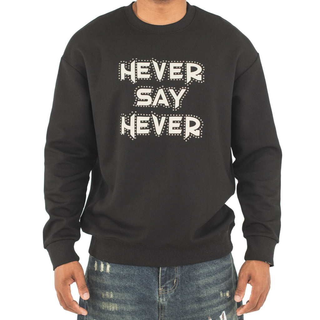 Men Unisex 'Never Say Never' Sweater