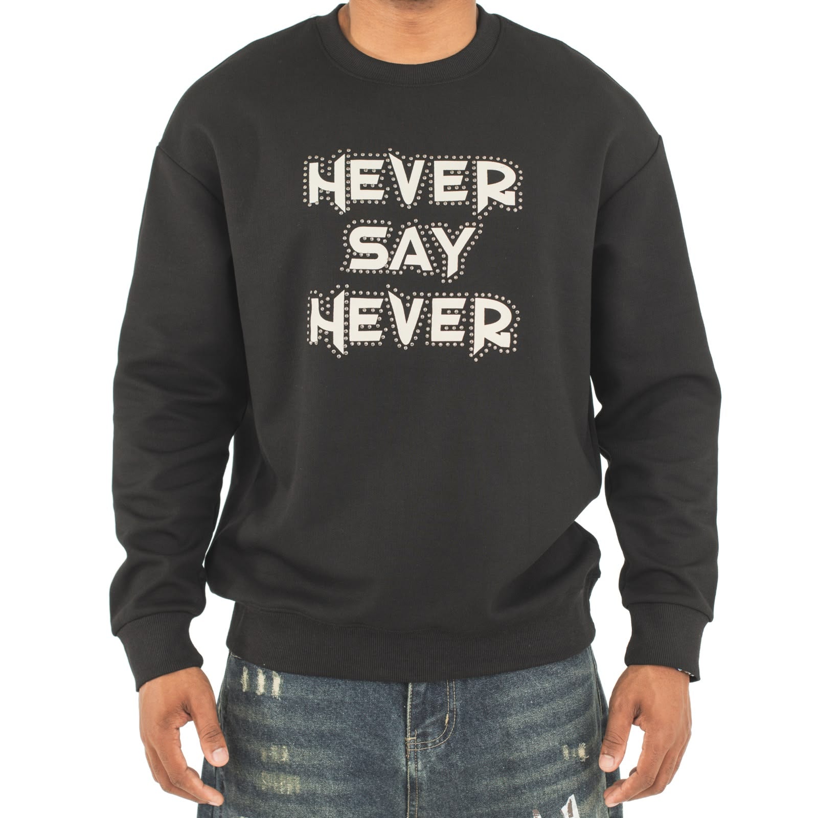 Men Unisex 'Never Say Never' Sweater