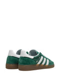 South Steeze Adidas Handball Spezial sneakers in core green suede with white stripes and a gum rubber outsole