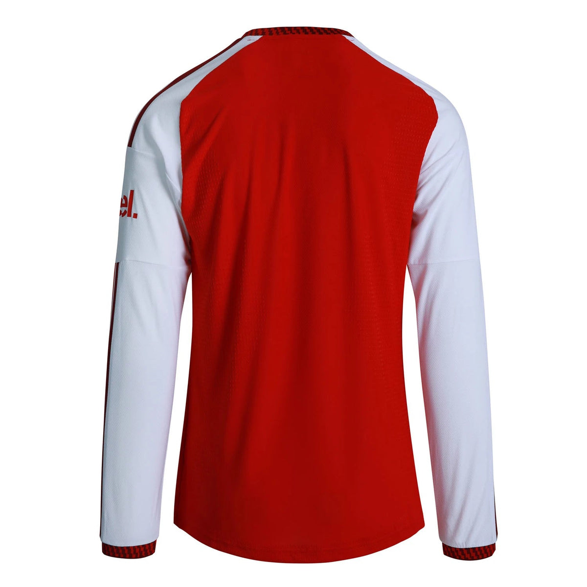 Back view of South Steeze Arsenal 2026/2027 long sleeve home soccer jersey in red and white