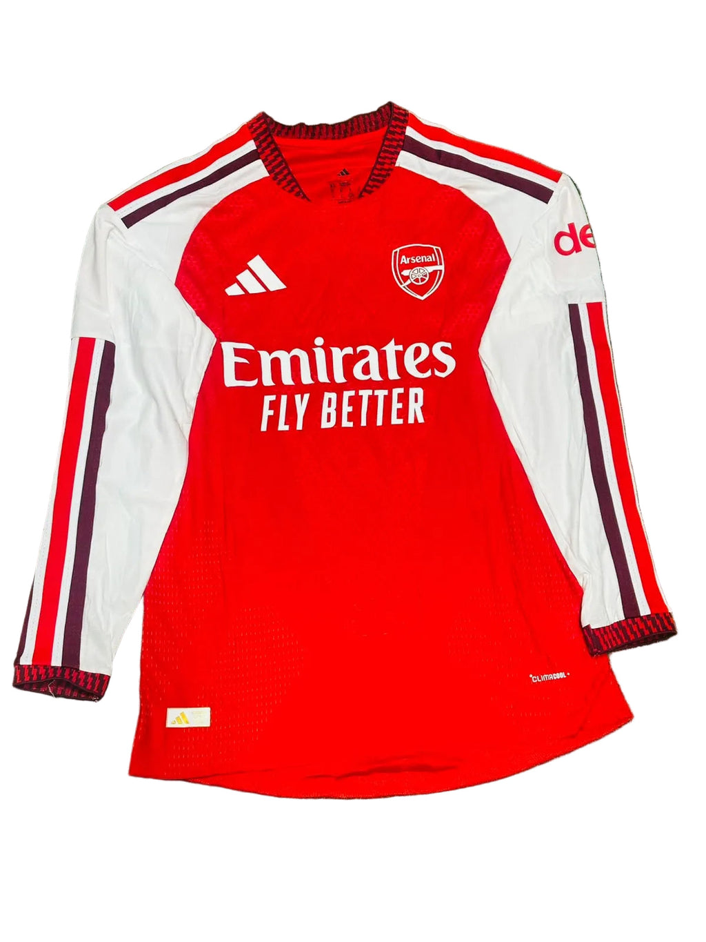South Steeze Arsenal 2026/2027 home long sleeve soccer jersey in red and white with professional match-day detailing.