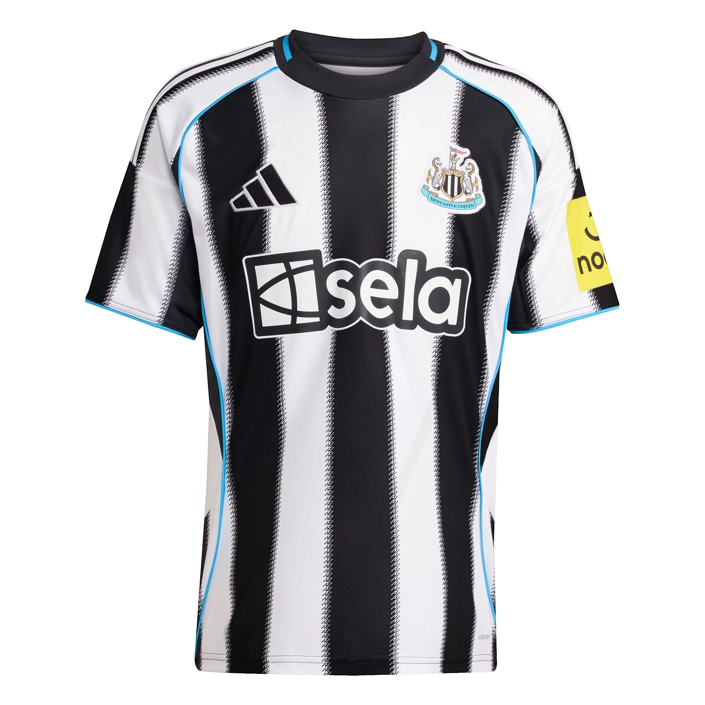 South Steeze Newcastle United 2025/26 home jersey featuring classic black and white stripes and official club crest.